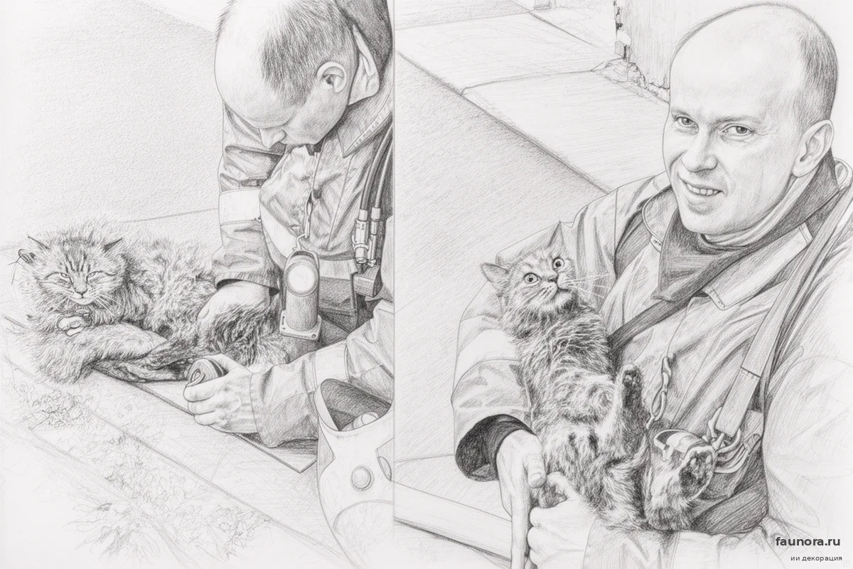 Тюменский пожарный 40 минут реанимировал кота: что увидел спасатель, когда питомец открыл глаза