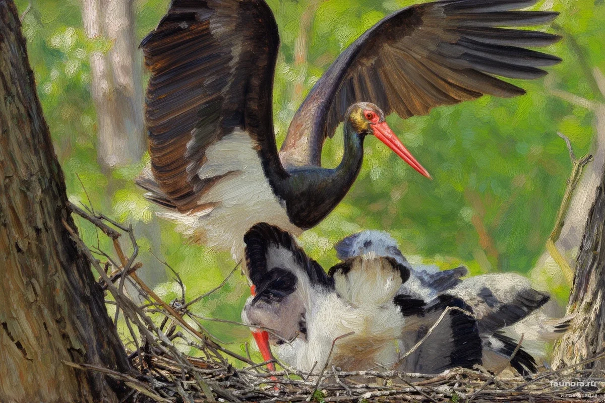 В «Роев ручей» доставили редкого аиста из Тывы: его ждет встреча с Чикой