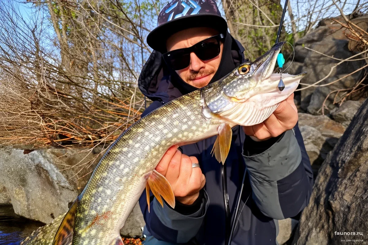 Тигровые плавники и радужная чешуя: ростовчанин выловил в Дону щуку редкого окраса